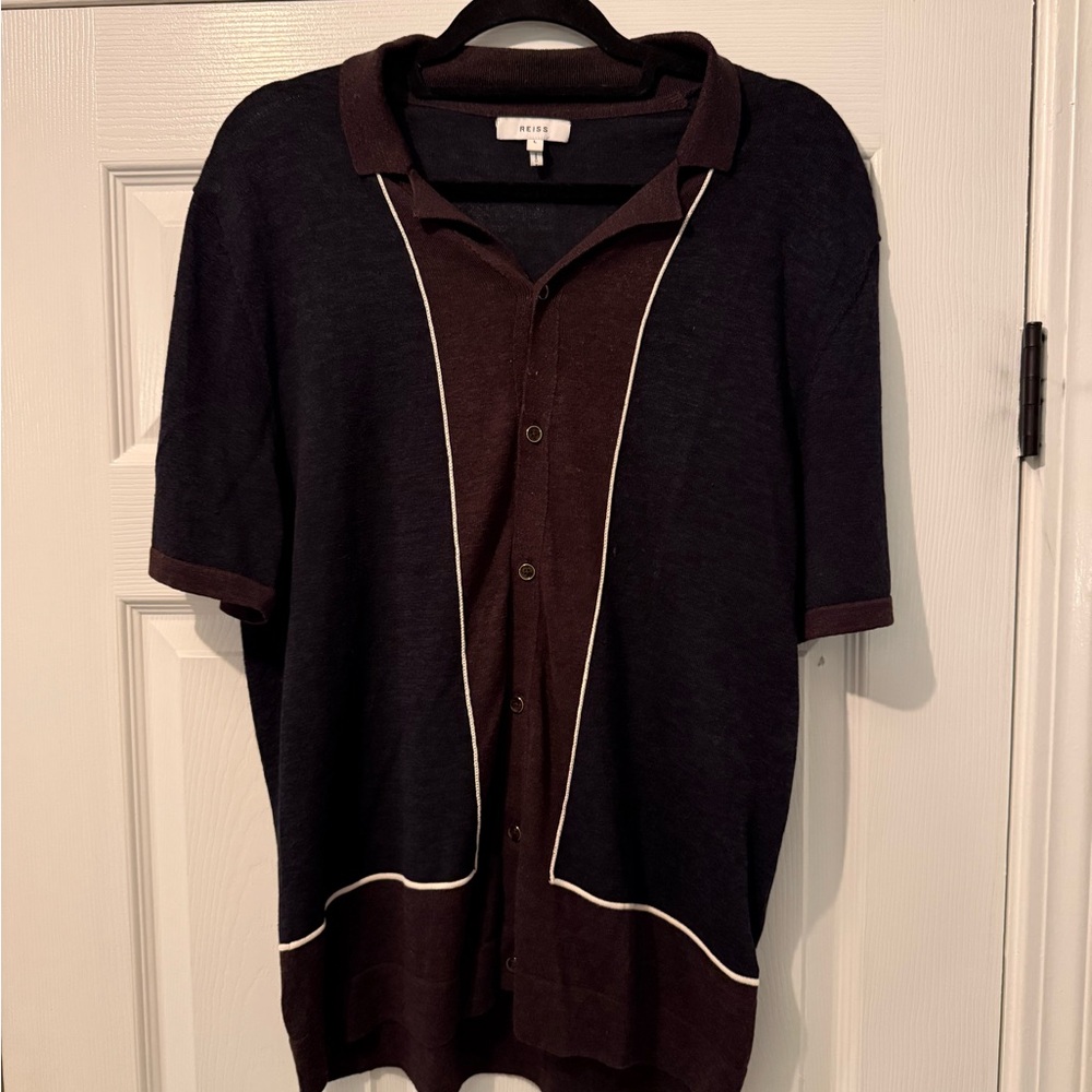 Reiss Maroon with White Knit Top